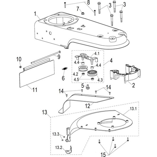 Корпус, кожух защитный и нож Champion LMH5640